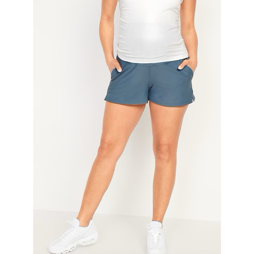 Old Navy Maternity Rollover Waist PowerSoft Short 3" inseam Ocean Shale Blue XXL - Picture 1 of 8